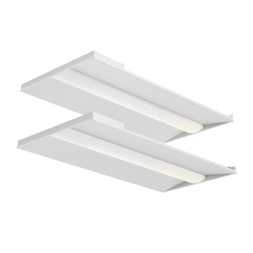 2 Pack 2x4 LED Troffer Light,4CCT 5WAAT Selectable,ETL&DLC Listed - size: 2×4 2PACK
