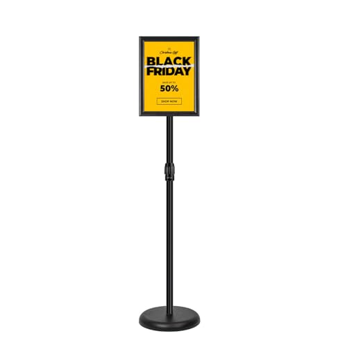 Upgrade Adjustable Sign Stand for Display, Extended Pole Signage Holder