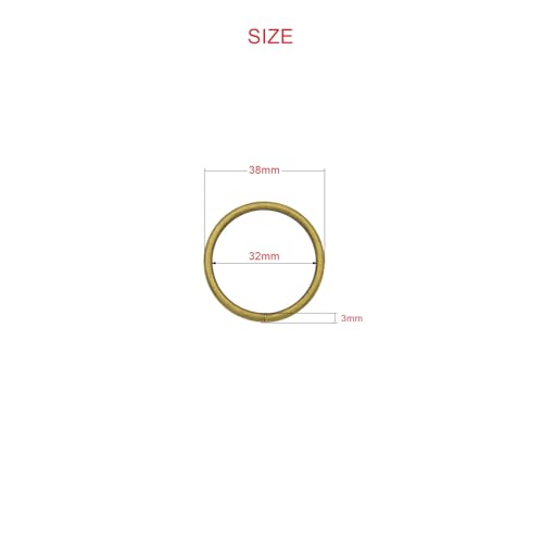 40pcs 4 Sizes O Rings Welded Strong Metal Heavy Duty Round Ring for Pet Collars Buckle Belts Strap Webbing Sewing - color: 5/4"(32mm) Bronze 10pcs