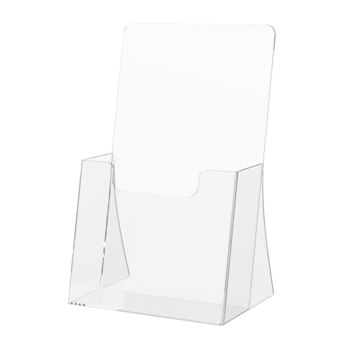 Marketing Holders 2 Pack 4.25" Brochure Holder Countertop Holds Rack Cards Tri Fold Ad Pamphlet Caddy for Waiting Rooms Gyms and Retail Shops Clear Acrylic