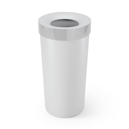 Umbra Vento Kitchen Trash Can, Open Top 16.5 Gallon Garbage Can, Grey - color: Grey
