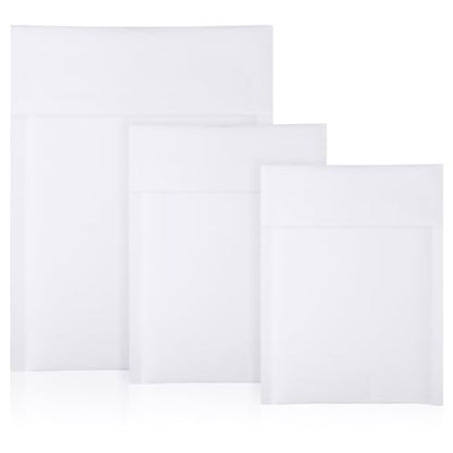 50 Pcs Kraft Bubble Mailers 3 Size Padded Envelopes, White - color: White