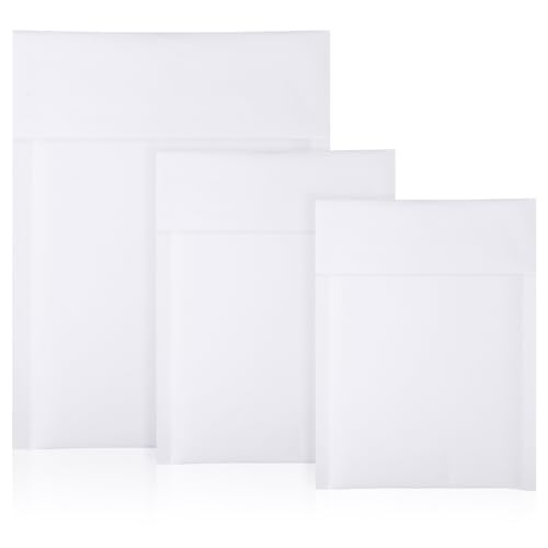 50 Pcs Kraft Bubble Mailers 3 Size Padded Envelopes, White - color: White