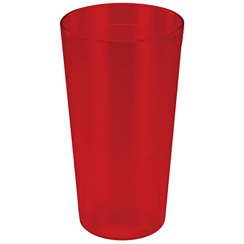 Winco 16 oz Red Pebbled Plastic Tumbler (Set of 12)