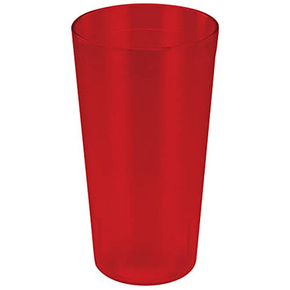 Winco 16 oz Red Pebbled Plastic Tumbler (Set of 12)