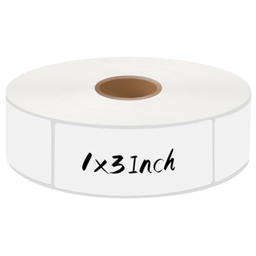 1000 Freezer Labels, 1 x 3 Inch Removable Food Labels, White
