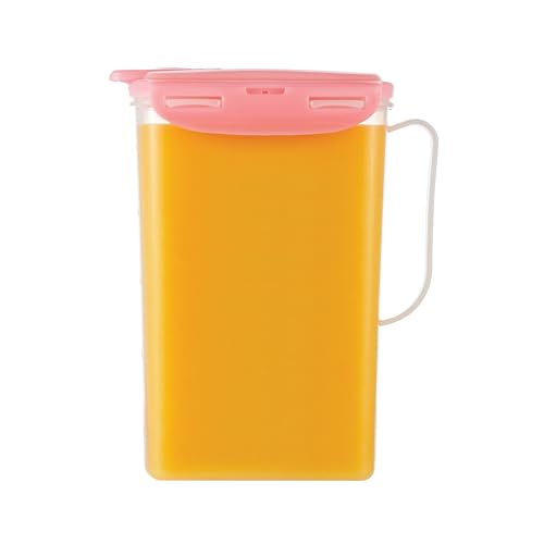 LocknLock Aqua Fridge Door Water Jug | Clear Pitcher | BPA Free Plastic Pitcher with Lid | 2 Quart Pitcher with Lid for Water, Juice, Tea & More Beverages, Pink - color: Pink, size: 64 Ounces