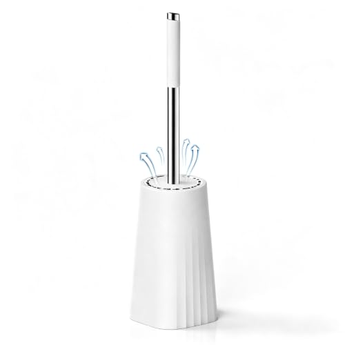 SetSail Toilet Brush, Toilet Holder Brushes for Bathroom Splash-Proof,White - color: White, size: 1 pack