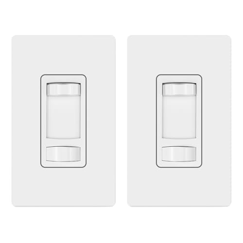 Micmi Dimmer Light Switch, Single Pole/3 Way and ON/Off Slide Dimmer, 300W LED/CFL & 600W Incandescent/Halogen Compatible, Wall Plate Included, ETL Listed, White 2Pack