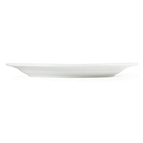 White Porcelain Plates with Wide Rim - 12 Pack by Olympia