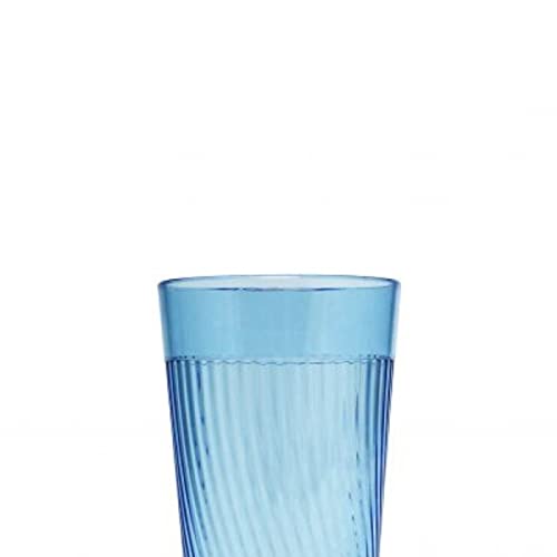 TrueCraftware- 8 oz. Belize Tumbler/Drinking Cups Blue Polycarbonate Set of 12-Premium Iced Tea Glasses Stackable Reusable Drinking Glasses Dishwasher Safe Break-Resistant for Home Restaurants - color: Blue, size: 8 oz