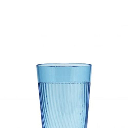 TrueCraftware- 8 oz. Belize Tumbler/Drinking Cups Blue Polycarbonate Set of 12-Premium Iced Tea Glasses Stackable Reusable Drinking Glasses Dishwasher Safe Break-Resistant for Home Restaurants - color: Blue, size: 8 oz