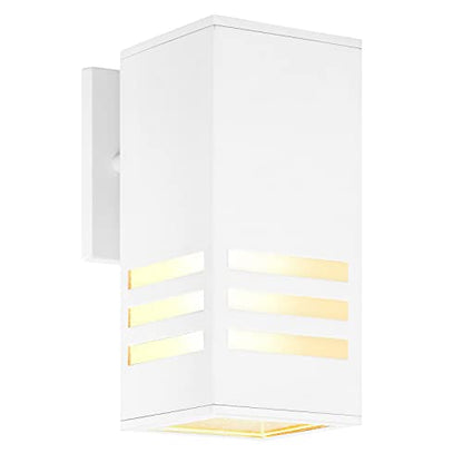 Outdoor Wall Lamp, Waterproof Aluminum Exterior Lighting Fixture - color: Rectangle (White B)