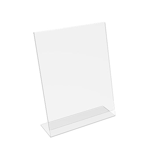 FixtureDisplays® 6PK 8.5 x 11 Clear Acrylic Sign Holder with Slant Back Design Portrait, Vertical Picture Frame 19780-8.5X11-6PK-NPF - size: 6 Pack