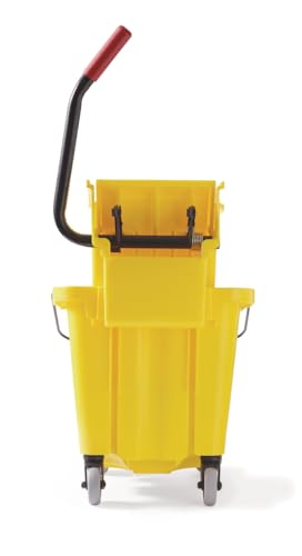 Rubbermaid Commercial Products WaveBrake 26QT Side-Press Mop Bucket, Yellow - size: 26 Qt.