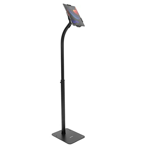 Mount-It! Anti-Theft Universal Tablet Floor Stand with Locking Clamp, Black
