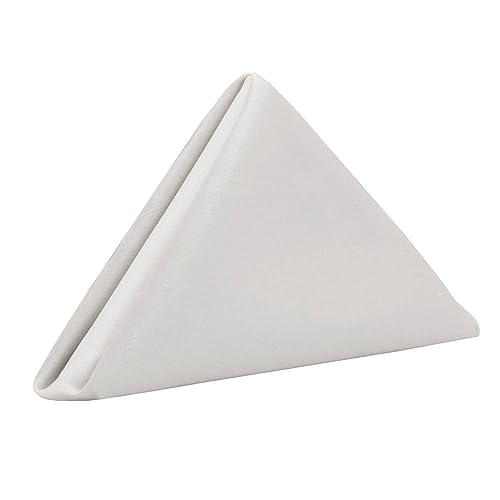 Your Chair Covers - 10 Pack 20 Inch L'Amour Satin Napkins White, Oversized, Double Folded and Hemmed Table Napkins for Restaurant, Bistro, Wedding, Thanksgiving and Christmas - color: White