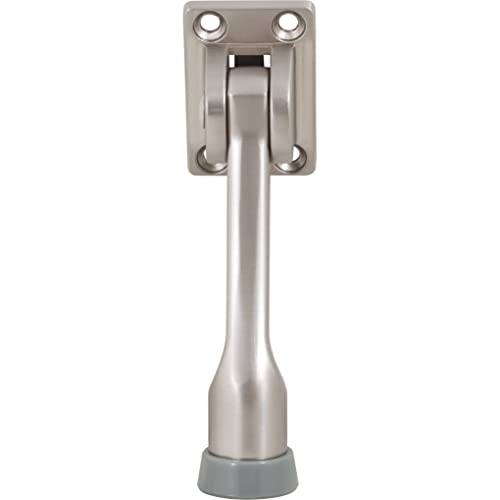Stone Harbor Hardware Heavy-Duty Kick-Down Holder with 4 Screws, 4 Inches, Satin Nickel - color: Satin Nickel