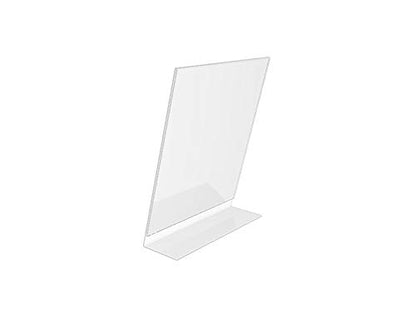 FixtureDisplays® 20PK 8.5 x 11 Clear Acrylic Sign Holder with Slant Back Design Portrait, Vertical Picture Frame 19780-8.5X11-20PK-NPF - size: 8.5x11"