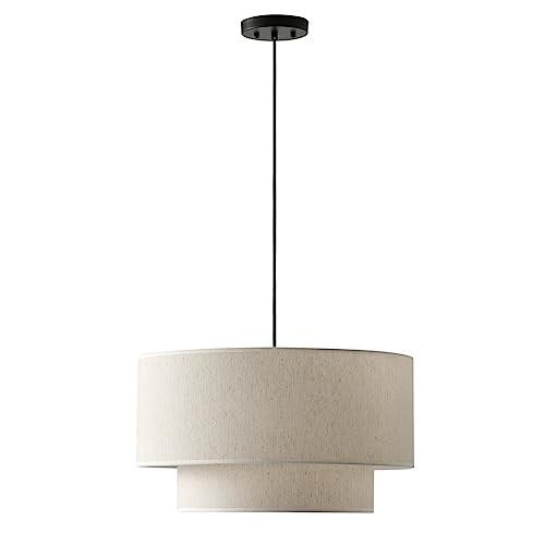 Aiwen 20" Drum Pendant Light Fixtures, 2-Tier Farmhouse Pendant Lighting