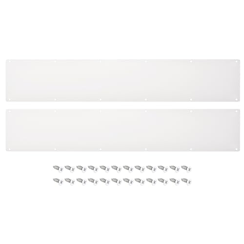 uxcell 2pcs Door Kick Plate, 6 x 34 Inches Aluminum Kick Plate Door Plate, 2 mm Thickness, for Exterior Front Door or Back Door, White - color: White, size: 6 x 34 Inch