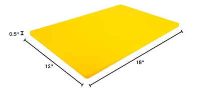 Thirteen Chefs Large 18 x 12 Yellow Cutting Board - Professional 1/2 Inch Thick HDPE for Poultry and Chicken - Food Service and Restaurant Certified - color: Yellow, size: 18"L x 12"W