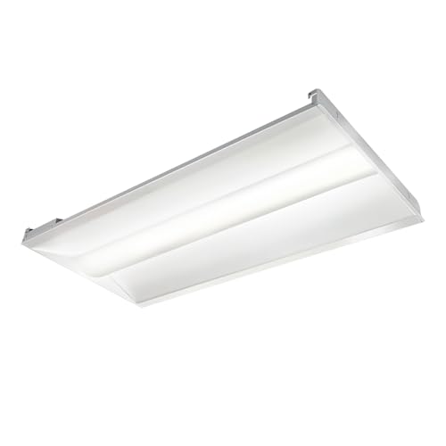 2x4 LED Troffer Center Basket Panel, 34W/38W/45W-Up to 5625 Lumens, 3500K/4000K/5000K Adjustable, 120-277Vac, 0-10V Dimmable Drop Ceiling Lights, UL Listed, 1PK - color: 2X4 FT, size: 1 Pack