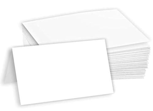 Hamilco White 80lb Cover Heavy 3.5x2 Tent Place Cards for Weddings (100PK) - size: Size 3 1/2" x 2" - White
