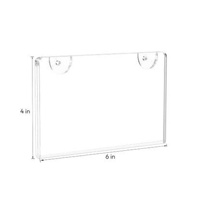 NIUBEE Acrylic Sign Holder 4x6 Horizontal Wall Mount 6 Pack - size: Horizontal 6 Pack 4" x 6"