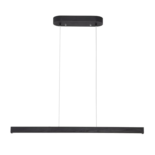 YISDESIGN 39" Black Linear Pendant Light Wooden Led Modern Linear Chandelier Ceiling Hanging Dimmable Pendant Lights for Dining Room Kitchen Island Pool Table Lights Black Wood Finish - color: Black, size: 39in
