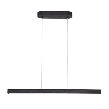 YISDESIGN 39" Black Linear Pendant Light Wooden Led Modern Linear Chandelier Ceiling Hanging Dimmable Pendant Lights for Dining Room Kitchen Island Pool Table Lights Black Wood Finish - color: Black, size: 39in