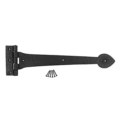 Renovators Supply Manufacturing Pack of 4 Black Wrought Iron Strap Hinge 15 Inch Heart Tip Colonial Cabinet Door Gate Hardware Flush Mount Rust Resistant Heavy Duty - size: Pack of 4