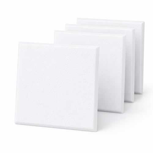 Wall Protector from Door Knob, 4" Square, White, 4 Pack