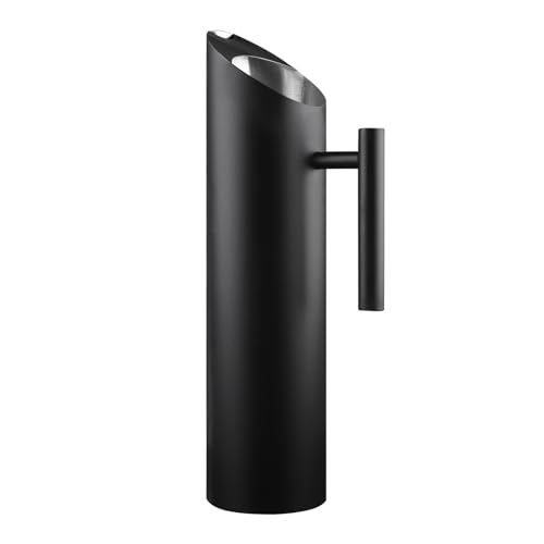 Stainless Steel Water Pitcher Black Metal Pitcher with Ice Guard Cold Drinking Carafe Jug for Juice, Beer, Milk, Ice Tea or Other Beverage by MUGLIO (70oz) - color: Black, size: 70 Ounces