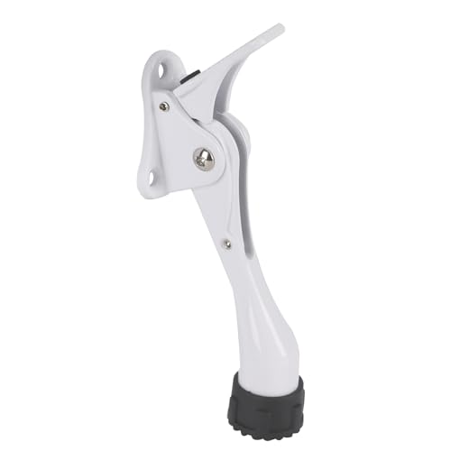 Kickdown Door Stopper 4Inches - One Packs One Touch Adjustable Height Door Stop for The Bottom of Door The Bottom of Door Aluminum Alloy Metal Door Stopper with Rubber Tip White - color: 4inch White, size: 4inch 1pack