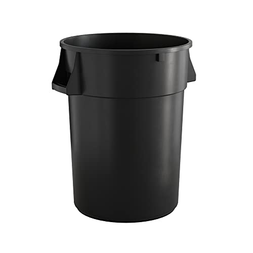 44 Gallon Black Round Commercial Trash Can, Heavy-Duty Food Grade NSF Certified, Perfect for Restaurant, Office, School, Garage, Backyard, Workshop, Warehouse - color: Black, size: 44 Gallon, style: Trash Can