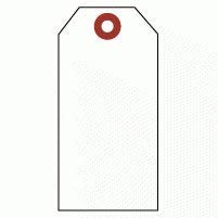 25 Blank White Shipping Tags with Reinforced Fiber Patch Eyelet on Both Sides. 13 pt. Quality Tag Stock. #8 Tag, Size: 6 1/4" x 3 1/8".