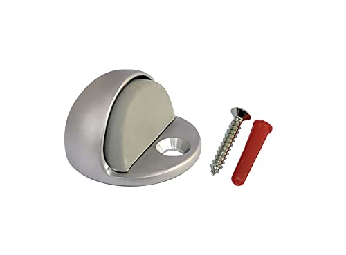 QCAA Solid Brass Low Dome Floor Door Stop, 1/4"-3/4" Clearance from Floor Buttom, Satin Nickel, 1 Pack, Made in Taiwan - color: Satin Nickel, size: 1 Pack