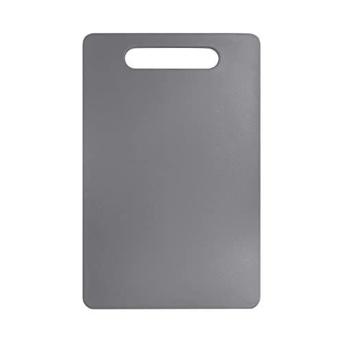 Fotouzy Plastic Utility Cutting Board with Handles, Food Safe PP Material, BPA Free, Dishwasher Safe, Thick Chopping Board, Large Size, Easy Grip Handle, for Kitchen (Gray), 15.5" X 10" - color: Gray