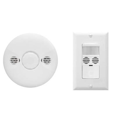 ENERLITES Ultrasonic & PIR Dual Tech Motion Sensors - 1600 Sq Ft & 800W Coverage, 360 Degree Field of View Ceiling Sensor and Wall Switch