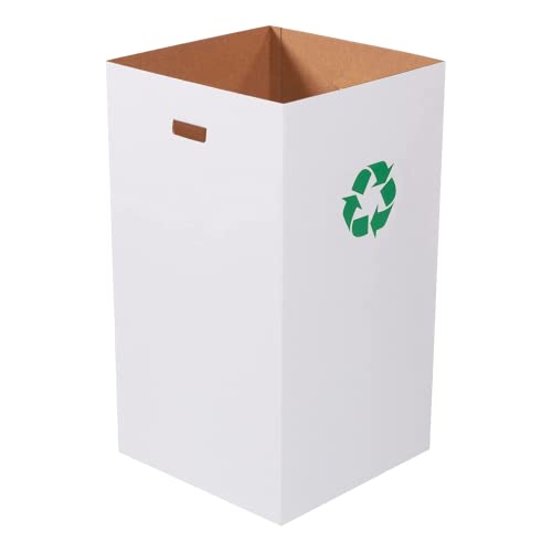 Box USA 50 Gallon 18" L x 18" W x 36" H 10-Pack Cardboard Trash Cans and Recycling Bins, Reusable or Disposable Pop Up Garbage Boxes for Parties, Outdoor Events, Heavy Duty, Recycle - size: 50 Gallon 10-Pk, style: Recycle