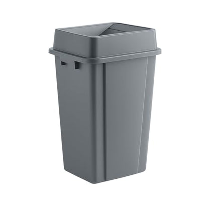 Gray, 25 Gallon Square Commercial Trash Can with Swing Lid, Heavy-Duty Garbage Can, Industrial Trash Bin for Restaurants/Warehouse/Commercial Facilities - color: Gray, size: 25 Gallon with Lid