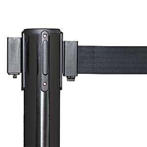 Trafford Industrial RBB-100 Retractable Belt Barrier Stanchions, 2-Pack - color: Black, size: 7.5 ft