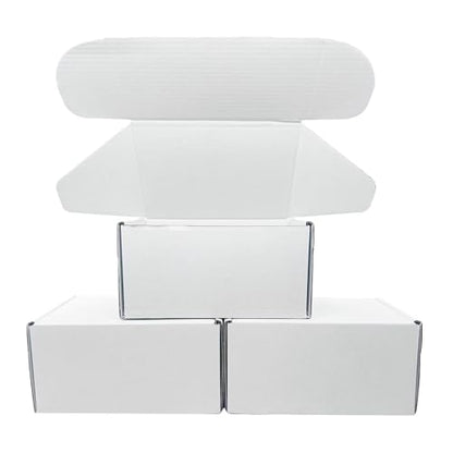 6x4x3 Inch White Corrugated Cardboard Shipping Boxes Set of 2 - size: 6x4x3 inch 2 Pack