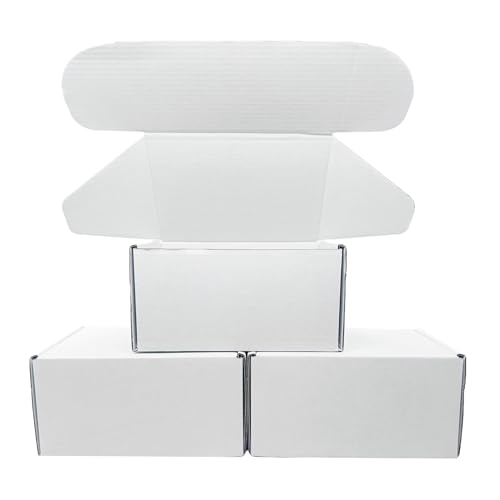 6x4x3 Inch White Corrugated Cardboard Shipping Boxes Set of 2 - size: 6x4x3 inch 2 Pack