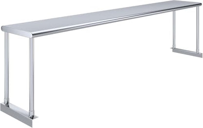 Stainless Steel Single Overshelf for 72" Prep Table – 12" Deep - size: 12"x72"
