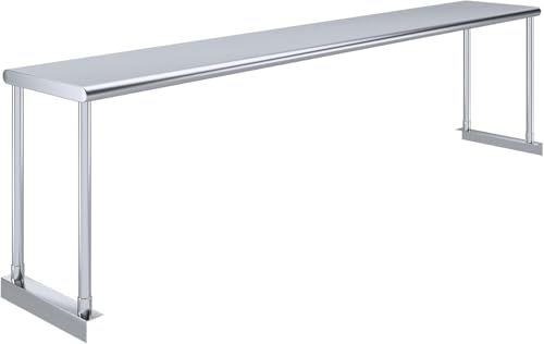 Stainless Steel Single Overshelf for 72" Prep Table – 12" Deep - size: 12"x72"