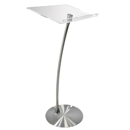 Arc 1 Stainless Steel and Acrylic Podium, Pulpit or Lectern with Side Table - Kingdom by Procson - size: Design 15