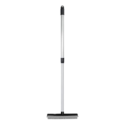 Fuller Brush Rubber Broom – for Carpets Floors Stairs Upholstery – Electrostatic Action Removes Pet Hair Lint Fuzz Dirt Particles – Built-in Squeegee Tackles Wet Messes (Complete Broom)