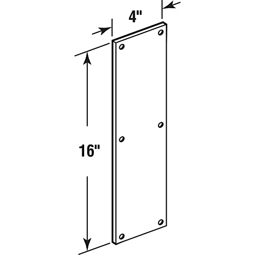 Prime-Line J 4686 Door Push Plate, 4 In. x 16 In., Bronze (Single Pack) - color: Bronze
